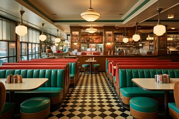 Fototapeta na wymiar Classic-style American eatery. Generative AI