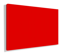 Red Canvas Wraps template for presentation layouts and design. 3D rendering.