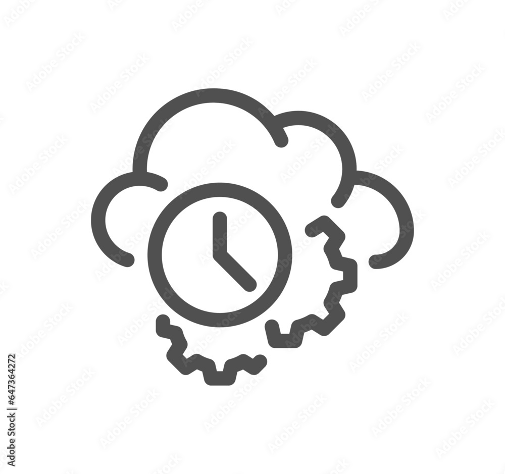 Poster data exchange related icon outline and linear vector.