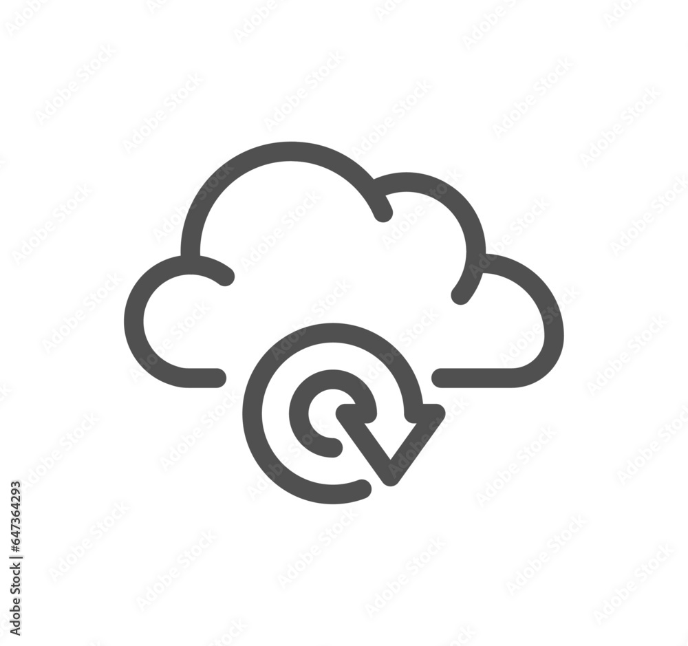 Poster data exchange related icon outline and linear vector.