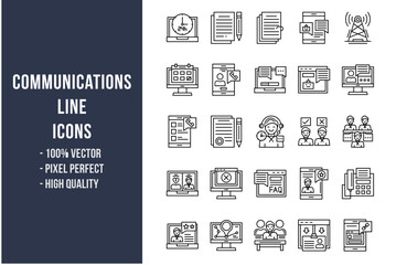 Communications Line Icons