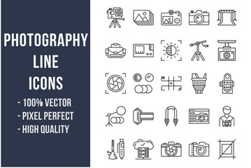 Photography Line Icons