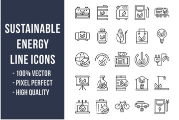 Sustainable Energy Line Icons