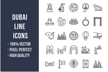 Dubai Line Icons