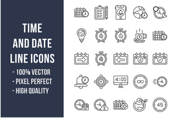 Time and Date Line Icons