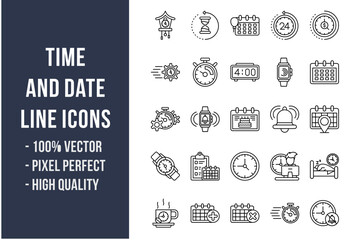 Time and Date Line Icons