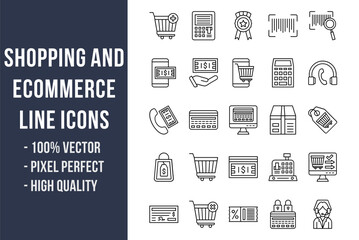 Shopping and Ecommerce Line Icons