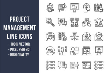 Project Management Line Icons