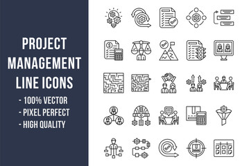 Project Management Line Icons