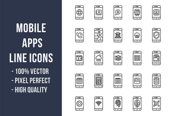 Mobile Apps Line Icons