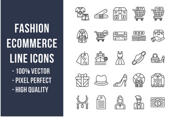 Fashion Ecommerce Line Icons