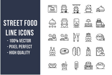 Street Food Line Icons