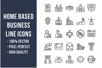 Home Based Business Line Icons