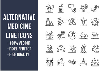 Alternative Medicine Line Icons