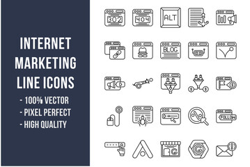 Internet Marketing Line Icons