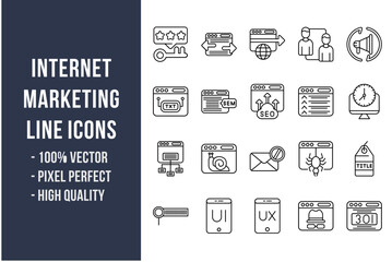 Internet Marketing Line Icons
