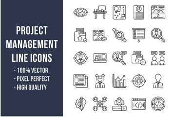 Project Management Line Icons