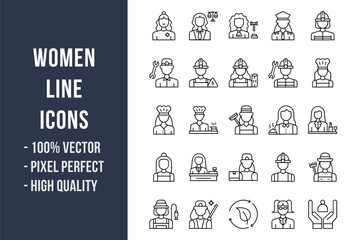 Women Line Icons