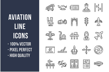 Aviation Line Icons