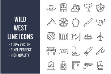 Wild West Line Icons