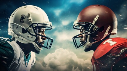 Super Bowl Showdown: Players in Fierce Competition. Generative ai