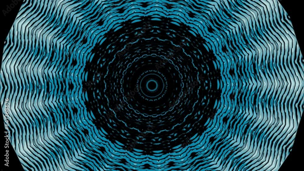 Poster pulsating circular pattern with luminous rings. design. rhythmic pulsations of circular pattern on b