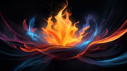 Splash fire flaming element background, High quality