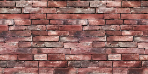 Obraz premium Seamless repetitive red old brick wall background.
