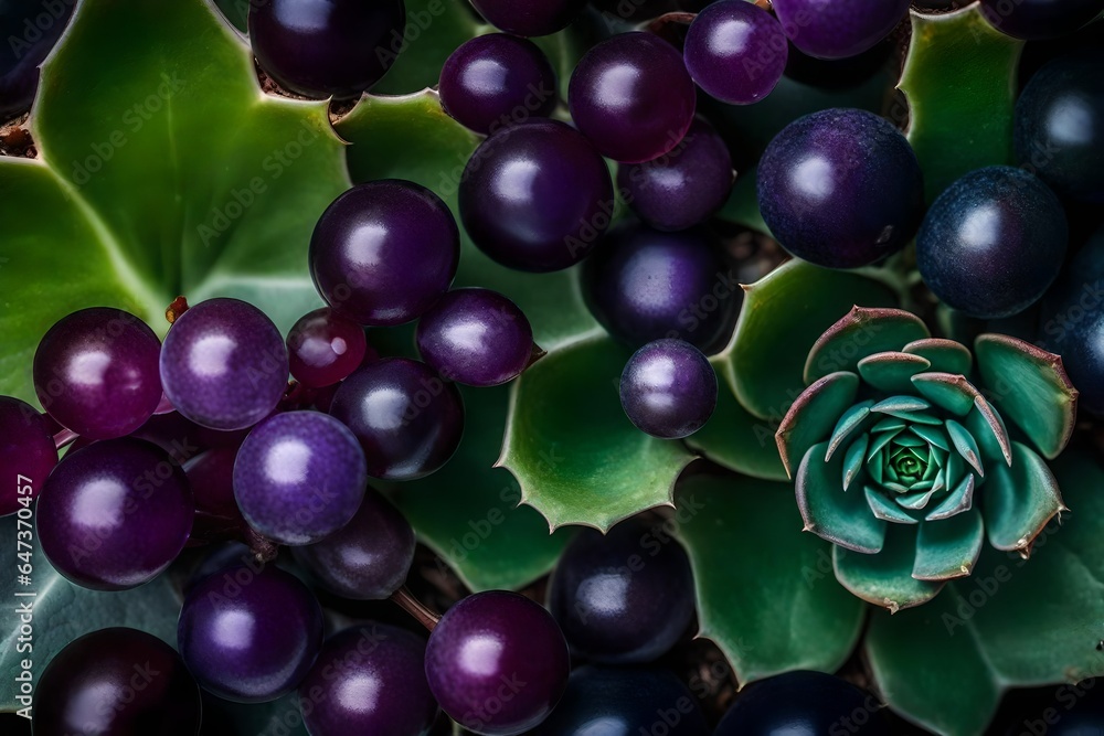 Poster a tantalizing image of a succulent and sweet grape - ia generative