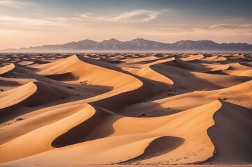 Fototapeta na wymiar desert with magical sands and dunes as inspiration for exotic adventures in dry climates