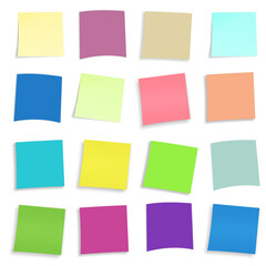 Sixteen Stickie Note blank template for presentation layouts and design.
