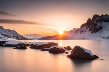 sunrise over the lake