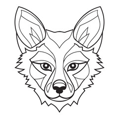 Vector illustration of fox head for tattoo sketch.
