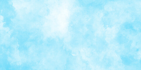 Abstract Bright and shiny fresh watercolor vector illustration of blue sky and clouds, blurry cloudscape covered Hand painted watercolor sky and clouds, Watercolor stain with hand paint for design.