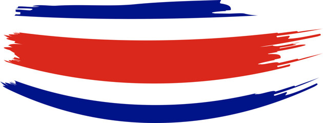Costa Rica Flag Paint Brush Stroke