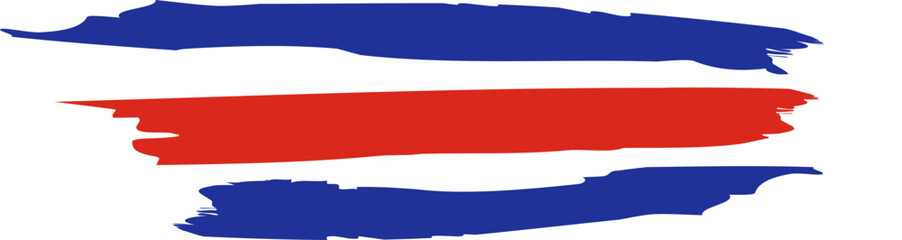 Costa Rica Flag Paint Brush Stroke
