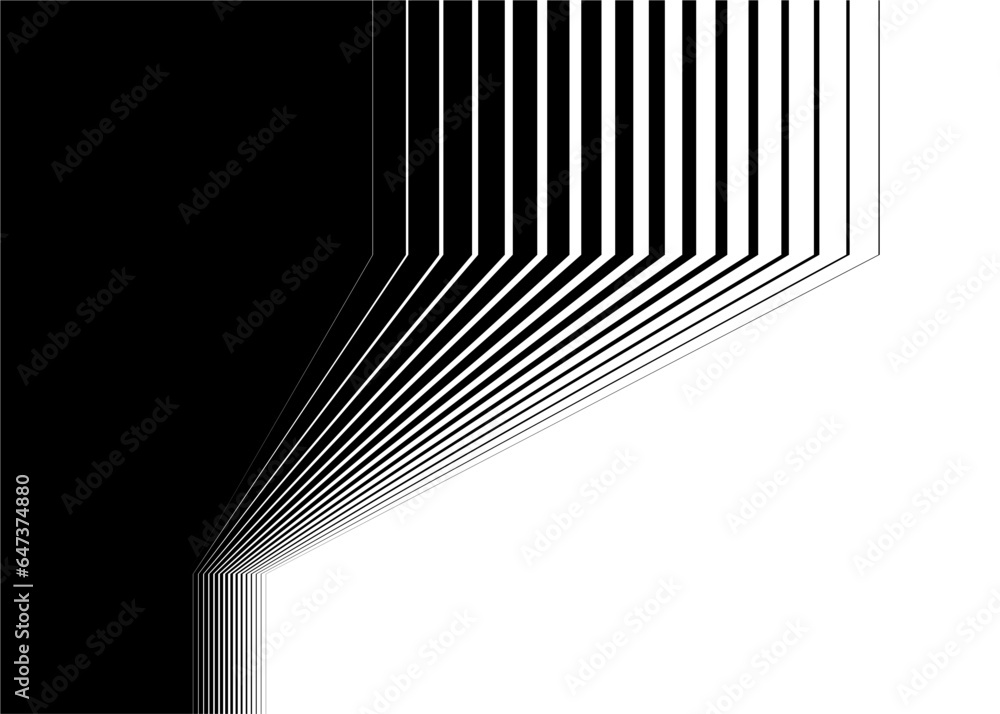 Poster a smooth transition from black to white with long lines with a perspective effect. monochrome stripe
