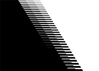 Smooth diagonal transition from black to white. Monochrome striped pattern. Modern vector background