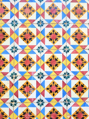Portugal, Lisbon, Traditional Portuguese ceramic tiles Azuelos. Abstract background.vector, pattern, retro. copy space. design for postal card