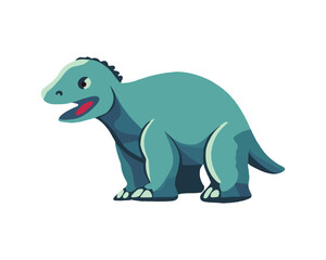 Vector isolated illustration of a cartoon dinosaur on a white background.