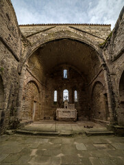 Abside de l'église paroissiale d'Oradour-sur-Glane détruite par les nazis en 1944, Haute-Vienne, France