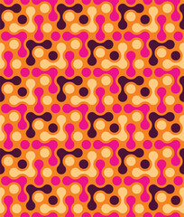 Abstract Geometric Circles Punch Vector Chail Style Seamless Pattern Trendy Fashion Colors Minimalist Texture