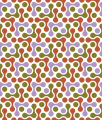 Abstract Geometric Circles Punch Vector Chail Style Seamless Pattern Trendy Fashion Colors Minimalist Texture