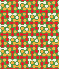 Abstract Geometric Circles Punch Vector Chail Style Seamless Pattern Trendy Fashion Colors Minimalist Texture
