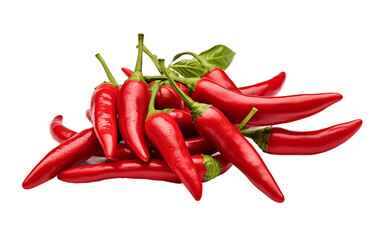 Chili Peppers on White Transparent Background