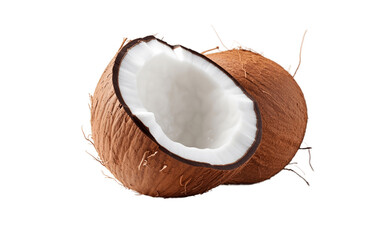 Coconut on White Transparent Background