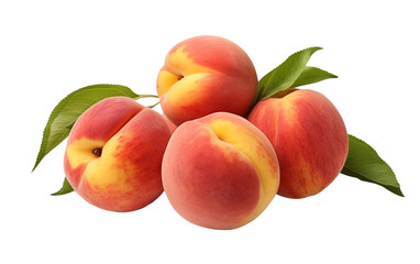 Fototapeta na wymiar Peaches on White Transparent Background
