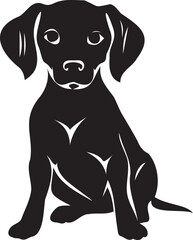 Dogs heads, vector black illustration, silhouette image of animal,