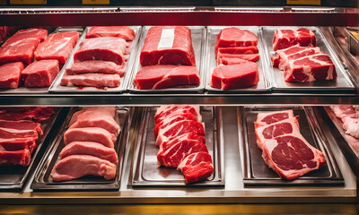 Meat on display at the market