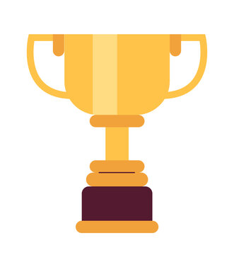recommend clip art: Winner golden cup trophy semi flat colour vector object. Reward. Editable cartoon clip art icon on white background. Simple spot illustration for web graphic design